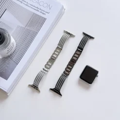 Solo Loop Compatible with Apple Watch band 38mm 40mm 41mm 42mm 44mm 45mm 49mm Women Metal Clasp Adjustable Alloy Strap Replacement Wristband for iwatch Ultra 2 Series 9 8 7 SE 6 5 4 3 2 1