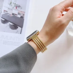 Solo Loop Compatible with Apple Watch band 38mm 40mm 41mm 42mm 44mm 45mm 49mm Women Metal Clasp Adjustable Alloy Strap Replacement Wristband for iwatch Ultra 2 Series 9 8 7 SE 6 5 4 3 2 1