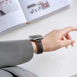 Solo Loop Compatible with Apple Watch band 38mm 40mm 41mm 42mm 44mm 45mm 49mm Women Metal Clasp Adjustable Alloy Strap Replacement Wristband for iwatch Ultra 2 Series 9 8 7 SE 6 5 4 3 2 1