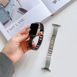 Solo Loop Compatible with Apple Watch band 38mm 40mm 41mm 42mm 44mm 45mm 49mm Women Metal Clasp Adjustable Alloy Strap Replacement Wristband for iwatch Ultra 2 Series 9 8 7 SE 6 5 4 3 2 1