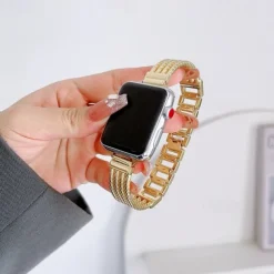 Solo Loop Compatible with Apple Watch band 38mm 40mm 41mm 42mm 44mm 45mm 49mm Women Metal Clasp Adjustable Alloy Strap Replacement Wristband for iwatch Ultra 2 Series 9 8 7 SE 6 5 4 3 2 1