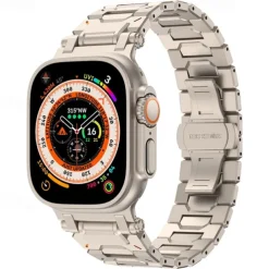 Solo Loop Compatible with Apple Watch band 42mm 44mm 45mm 49mm Metal Clasp Adjustable Stainless Steel Strap Replacement Wristband for iwatch Ultra 2 Series 9 8 7 SE 6 5 4 3 2 1