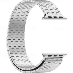 Solo Loop Compatible with Apple Watch band 38mm 40mm 41mm 42mm 44mm 45mm 49mm Magnetic Clasp Adjustable Stainless Steel Strap Replacement Wristband for iwatch Ultra 2 Series 9 8 7 SE 6 5 4 3 2 1