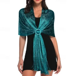 Sparkling Metallic Shawls and Wraps for Evening Party/Wedding/Formal Dresses