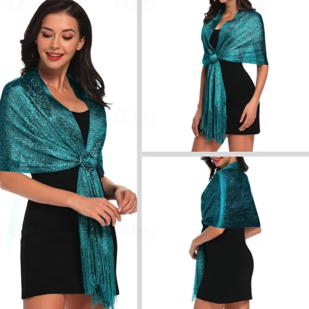 Sparkling Metallic Shawls and Wraps for Evening Party/Wedding/Formal Dresses