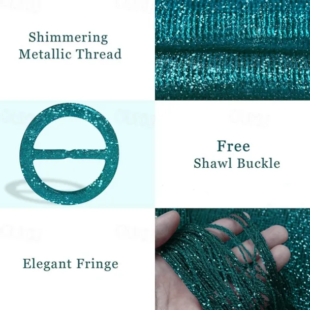 Sparkling Metallic Shawls and Wraps for Evening Party/Wedding/Formal Dresses