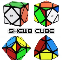 Speed Cube Set of 2 Cube Puzzle and Qiqi Skewb Cube Twisty Puzzle Smooth 3x3 Bundle Pack Speedcubing with Bonus Stands Great Gift Idea for Teenagers Black
