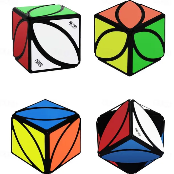 Speed Cube Set of 2 Cube Puzzle and Qiqi Skewb Cube Twisty Puzzle Smooth 3x3 Bundle Pack Speedcubing with Bonus Stands Great Gift Idea for Teenagers Black