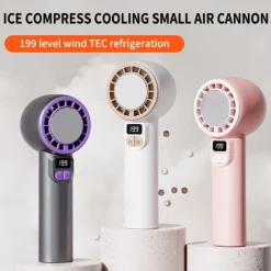 199-Speed Portable TEC Refrigeration Fan – Ultra-High Wind Speed, Low Noise, Compact Handheld Design
