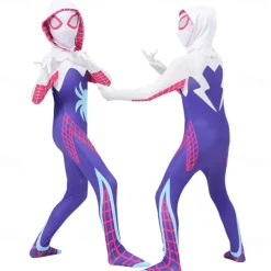 Spider Superhero Gwen Halloween Bodysuits Full Body Catsuit Sexy Costume Kid's Adults' Women's Girls' Carnival Party Easy Halloween Costumes Dress Up