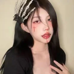 Spooky Chic Halloween Skull Hair Clip - Cute & Quirky Floral Design, Durable Plastic, Perfect For Teens & Adults