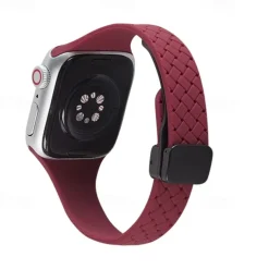 Sport Band Compatible with Apple Watch band 38mm 40mm 41mm 42mm 44mm 45mm 49mm Elastic Rugged Magnetic Clasp Silicone Strap Replacement Wristband for iwatch Ultra 2 Series 9 8 7 SE 6 5 4 3 2 1