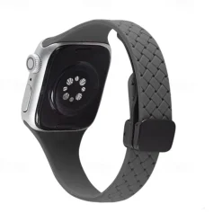 Sport Band Compatible with Apple Watch band 38mm 40mm 41mm 42mm 44mm 45mm 49mm Elastic Rugged Magnetic Clasp Silicone Strap Replacement Wristband for iwatch Ultra 2 Series 9 8 7 SE 6 5 4 3 2 1