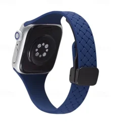 Sport Band Compatible with Apple Watch band 38mm 40mm 41mm 42mm 44mm 45mm 49mm Elastic Rugged Magnetic Clasp Silicone Strap Replacement Wristband for iwatch Ultra 2 Series 9 8 7 SE 6 5 4 3 2 1