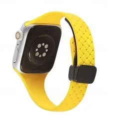 Sport Band Compatible with Apple Watch band 38mm 40mm 41mm 42mm 44mm 45mm 49mm Elastic Rugged Magnetic Clasp Silicone Strap Replacement Wristband for iwatch Ultra 2 Series 9 8 7 SE 6 5 4 3 2 1