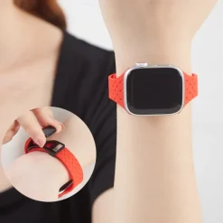 Sport Band Compatible with Apple Watch band 38mm 40mm 41mm 42mm 44mm 45mm 49mm Elastic Rugged Magnetic Clasp Silicone Strap Replacement Wristband for iwatch Ultra 2 Series 9 8 7 SE 6 5 4 3 2 1