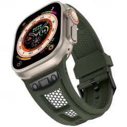 Sport Band Compatible with Apple Watch band 42mm 44mm 45mm 49mm Rugged Two Tone Adjustable TPU Silicone Strap Replacement Wristband for iwatch Ultra 2 Series 9 8 7 SE 6 5 4 3 2 1