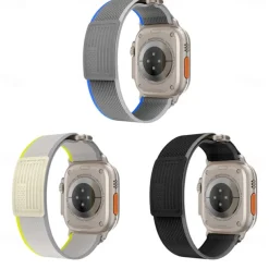 Sport Band Compatible with Apple Watch band 38mm 40mm 41mm 42mm 44mm 45mm 49mm Braided Adjustable Breathable Nylon Strap Replacement Wristband for iwatch Series Ultra 8 7 6 5 4 3 2 1 SE