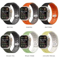 Sport Band Compatible with Apple Watch band 38mm 40mm 41mm 42mm 44mm 45mm 49mm Magnetic Clasp Adjustable Silicone Strap Replacement Wristband for iwatch Ultra 2 Series 9 8 7 SE 6 5 4 3 2 1