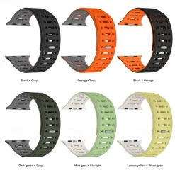 Sport Band Compatible with Apple Watch band 38mm 40mm 41mm 42mm 44mm 45mm 49mm Magnetic Clasp Adjustable Silicone Strap Replacement Wristband for iwatch Ultra 2 Series 9 8 7 SE 6 5 4 3 2 1