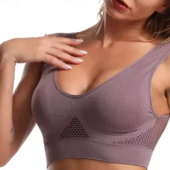 Sports Bra Hollow Mesh Back Sports Bra Fitness Yoga Vest Shockproof Yoga Bra Without Steel Ring