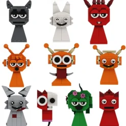 Sprunki Building Blocks Set Sprunki Toys Action Figure DIY Model Kit for Boys Girls 8-14 Creative Horror Music Game Role for Fans Adults Christmas Decor Collectible Gift