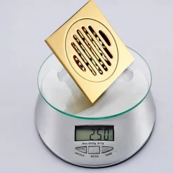 Square Shower Floor Drain Brass Removable Multipurpose Invisible Look Brass and Zinc Alloy Drain 1 pc