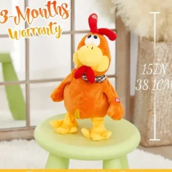 Squawking Chicken Musical Stuffed Animal Plushies Walking Singing Waving Rooster Happy Easter Gift for Youngsters Electronic Interactive Plush Toy for Boys Girls Easter Perfect Playing Doll for Yo
