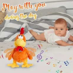 Squawking Chicken Musical Stuffed Animal Plushies Walking Singing Waving Rooster Happy Easter Gift for Youngsters Electronic Interactive Plush Toy for Boys Girls Easter Perfect Playing Doll for Yo
