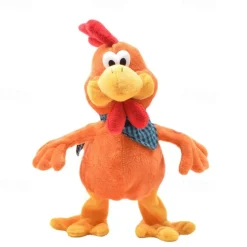 Squawking Chicken Musical Stuffed Animal Plushies Walking Singing Waving Rooster Happy Easter Gift for Youngsters Electronic Interactive Plush Toy for Boys Girls Easter Perfect Playing Doll for Yo