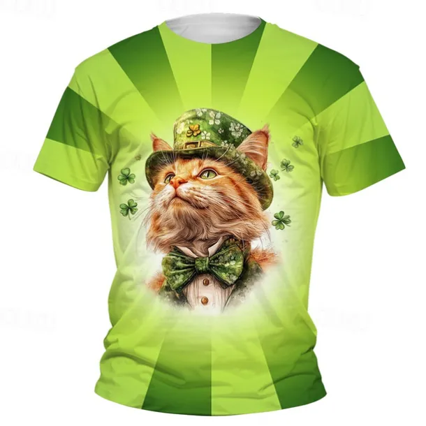 St. Patrick Boys 3D Graphic Cartoon T shirt Tee Short Sleeve Summer Spring Fashion Basic Kids 4-12 Years Crew Neck Outdoor Casual Daily Regular Fit