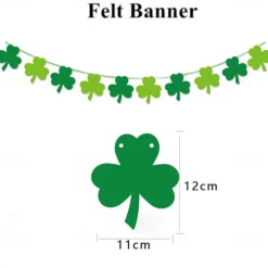 St Patricks Day Decorations Kit, 26pcs Felt Shamrock LUCKY Banner, Including Letter Banner, Swirls, Lucky Green Clover Cupcake Toppers, for St Patricks Day