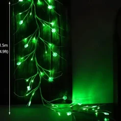 St. Patrick's Day Garland - Dazzling 96 Light Clover Show, Versatile in 8 Modes, Battery Operated, Perfect for Home Decorations