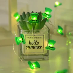 St. Patrick's Day Lights Decorative Shamrocks LED String Lights 5m 16.4FT 50LEDs Battery Powered Fairy Lucky Clover String Lights for Bedroom Party Feast Green Irish Decoration