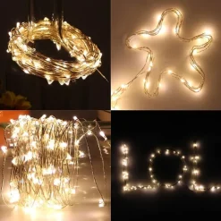 St. Patrick's Day Lights 9pcs 2m 20 LEDs String Lights Warm White White Red Gypsophila LED Lights Outdoor Cuttable New Design USB Powered Garden Courtyard Decoration Lamp