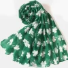 St. Patrick's Day Shamrock Scarf for Women, Lightweight Clover Print Wrap, Festive Green Accessory for Holiday Celebrations, Parties, and Everyday Wear