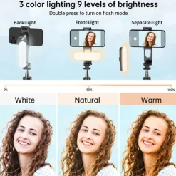 Stable Selfie Stick Tripod With Fill Light 44 Inch Extendable Selfie Stick With Wireless Remote And Tripod Stand 360 Rotation For IPhone 14/13/12/11 Pro/XS Max/XS/XR/X/8/7 Samsung And Smartphone