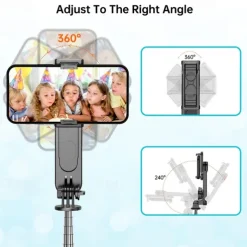 Stable Selfie Stick Tripod With Fill Light 44 Inch Extendable Selfie Stick With Wireless Remote And Tripod Stand 360 Rotation For IPhone 14/13/12/11 Pro/XS Max/XS/XR/X/8/7 Samsung And Smartphone