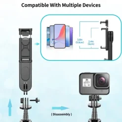 Stable Selfie Stick Tripod With Fill Light 44 Inch Extendable Selfie Stick With Wireless Remote And Tripod Stand 360 Rotation For IPhone 14/13/12/11 Pro/XS Max/XS/XR/X/8/7 Samsung And Smartphone