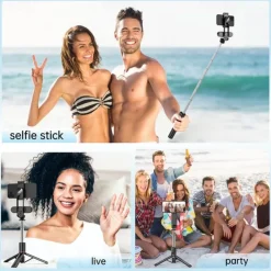 Stable Selfie Stick Tripod With Fill Light 44 Inch Extendable Selfie Stick With Wireless Remote And Tripod Stand 360 Rotation For IPhone 14/13/12/11 Pro/XS Max/XS/XR/X/8/7 Samsung And Smartphone