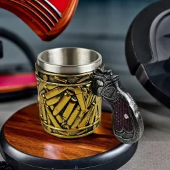 Stainless Steel Bullet Pattern Beer Mug, Steel Bullet Coffee Mugs Pistol Shape Handle Coffee Mug for Boyfriend, Father, Chritmas Xmas Gift