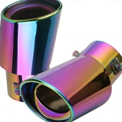 Stainless Steel Car Exhaust Tip - Universal Chrome-Plated Tailpipe, Car Exhaust Pipe Modification, Durable Steel Finish