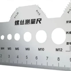 Stainless Steel Double-Sided Bolt Gauge Card, Portable Highly Precise Bolt Size-it Gauge, Bolt Size Finder, Quickly and Accurately Identify Bolt Thread and Screw Sizes