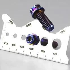 Stainless Steel Double-Sided Bolt Gauge Card, Portable Highly Precise Bolt Size-it Gauge, Bolt Size Finder, Quickly and Accurately Identify Bolt Thread and Screw Sizes