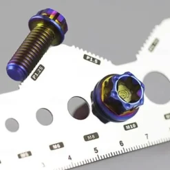 Stainless Steel Double-Sided Bolt Gauge Card, Portable Highly Precise Bolt Size-it Gauge, Bolt Size Finder, Quickly and Accurately Identify Bolt Thread and Screw Sizes