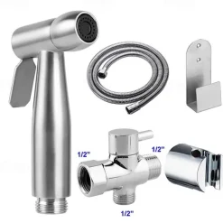 Stainless Steel Handheld Bidet Mixing Valve Toilet Bow Cleaning Set Bidet Sprayer Faucet Balcony Cleaning Accessories Washlet