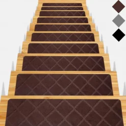 Stair Treads for Wooden Steps - 8x30in Carpet Stairs Runner Indoor Non-Slip Stair Mats for Kids Elders and Pets