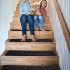 Stair Treads for Wooden Steps - 8x30in Carpet Stairs Runner Indoor Non-Slip Stair Mats for Kids Elders and Pets