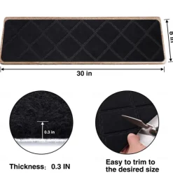 Stair Treads for Wooden Steps - 8x30in Carpet Stairs Runner Indoor Non-Slip Stair Mats for Kids Elders and Pets