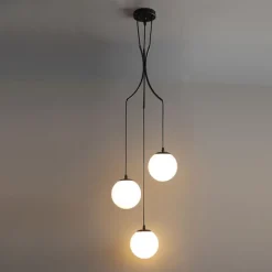 Staircase Chandelier 3/6/9 Light High Ceiling Modern LED Glass Round Nordic Art Chandelier Long Chandelier White Living Room Restaurant Hotel Corridor Entrance Stairs